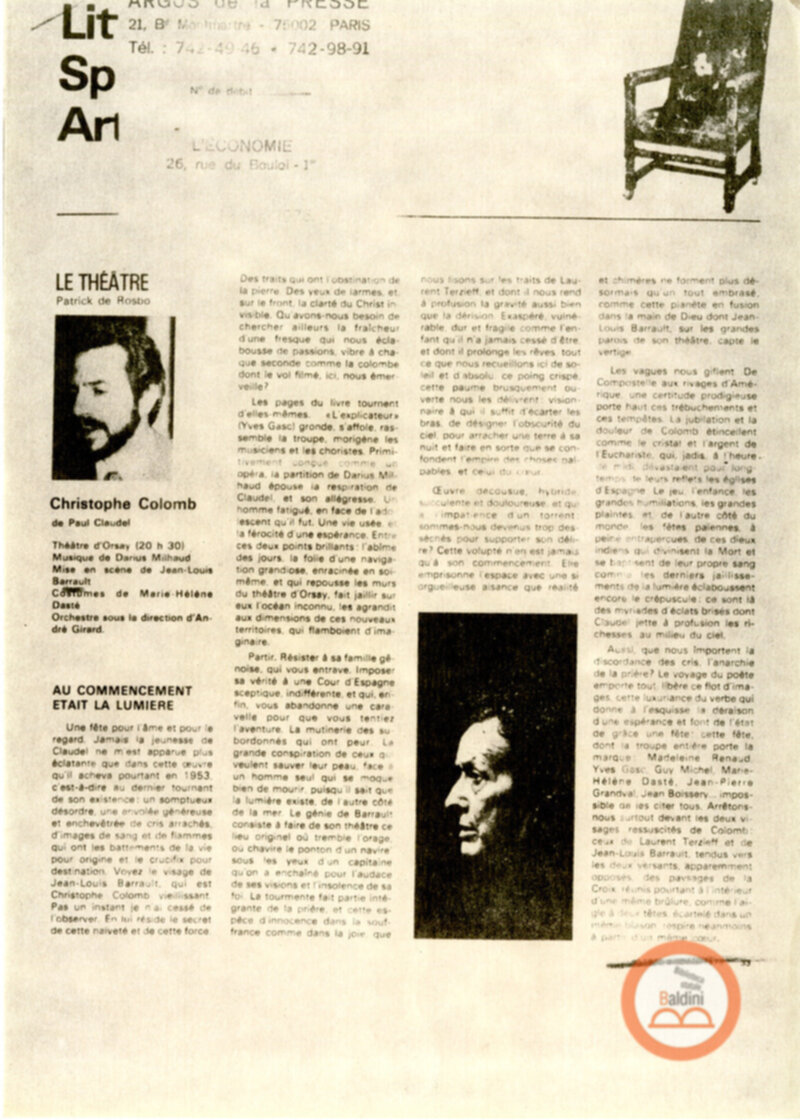 Christophe Colomb - rassegna stampa