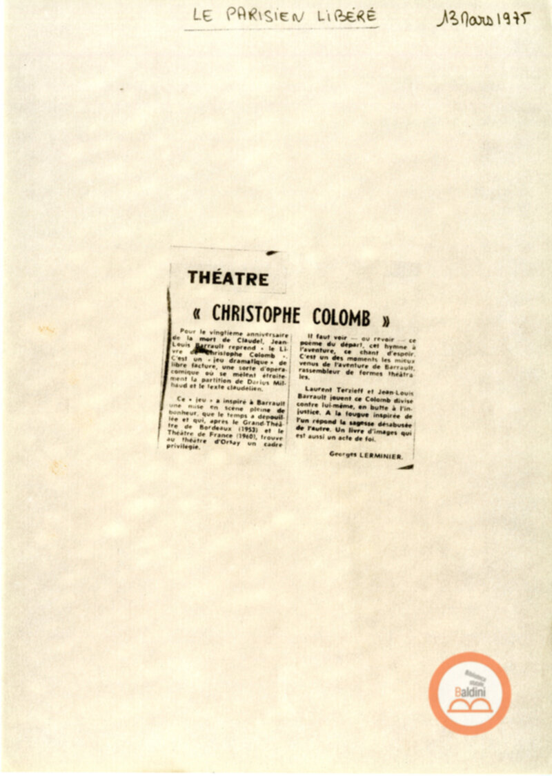 Christophe Colomb - rassegna stampa