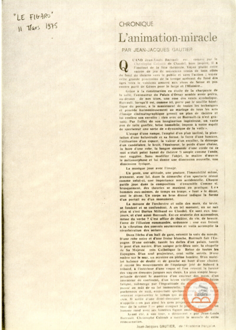 Christophe Colomb - rassegna stampa