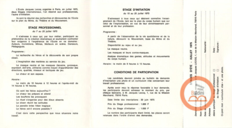 Ecole Jacques Lecoq mime Théatre-Mouvement