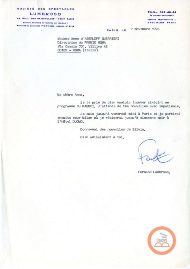 Premio Roma 1974 - danza kabuki