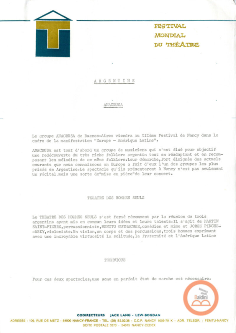 Lettera di Patrick Sommier