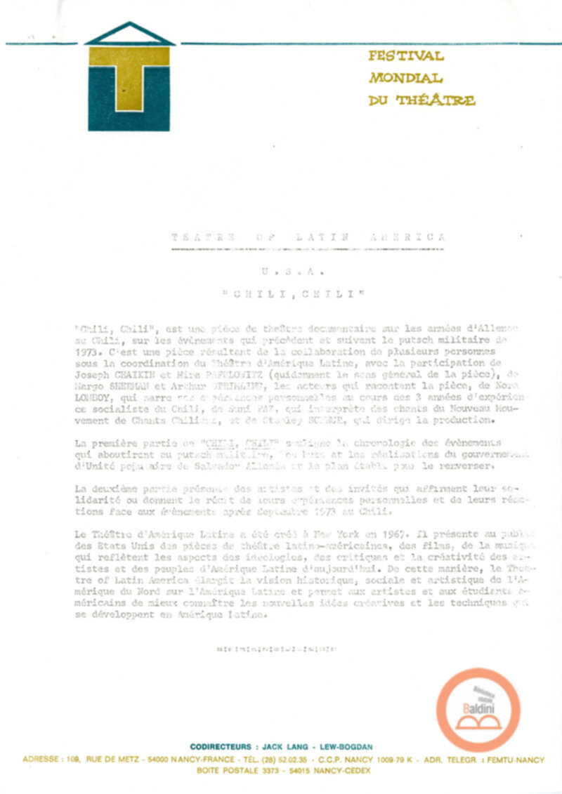 Lettera di Patrick Sommier