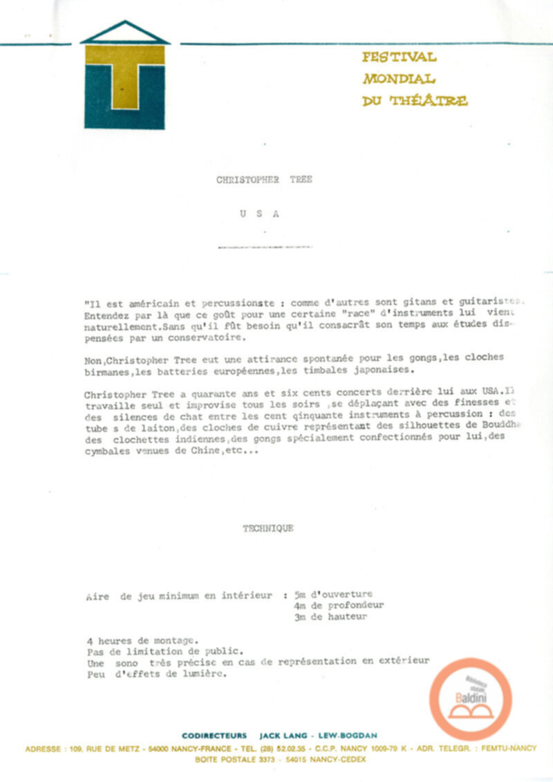 Lettera di Patrick Sommier