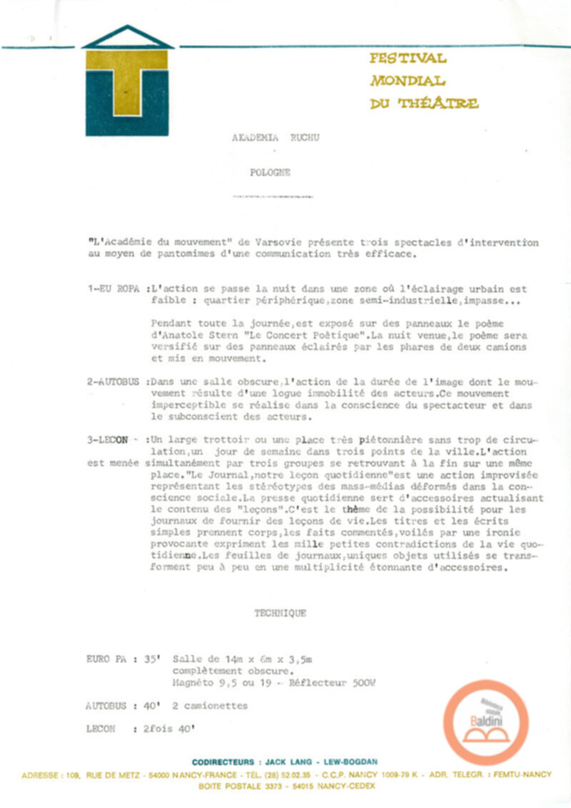 Lettera di Patrick Sommier