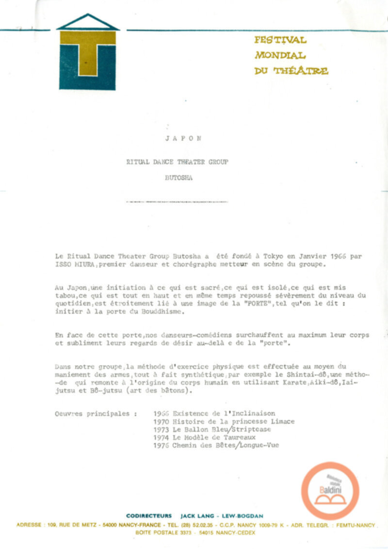 Lettera di Patrick Sommier