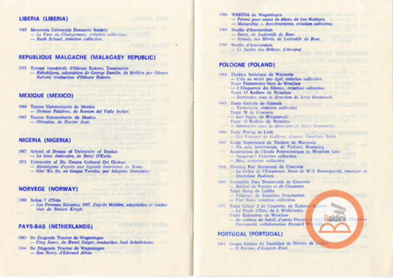 IX Festival Mondial du Théâtre