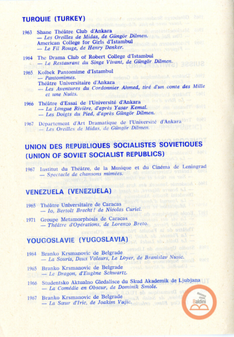 IX Festival Mondial du Théâtre