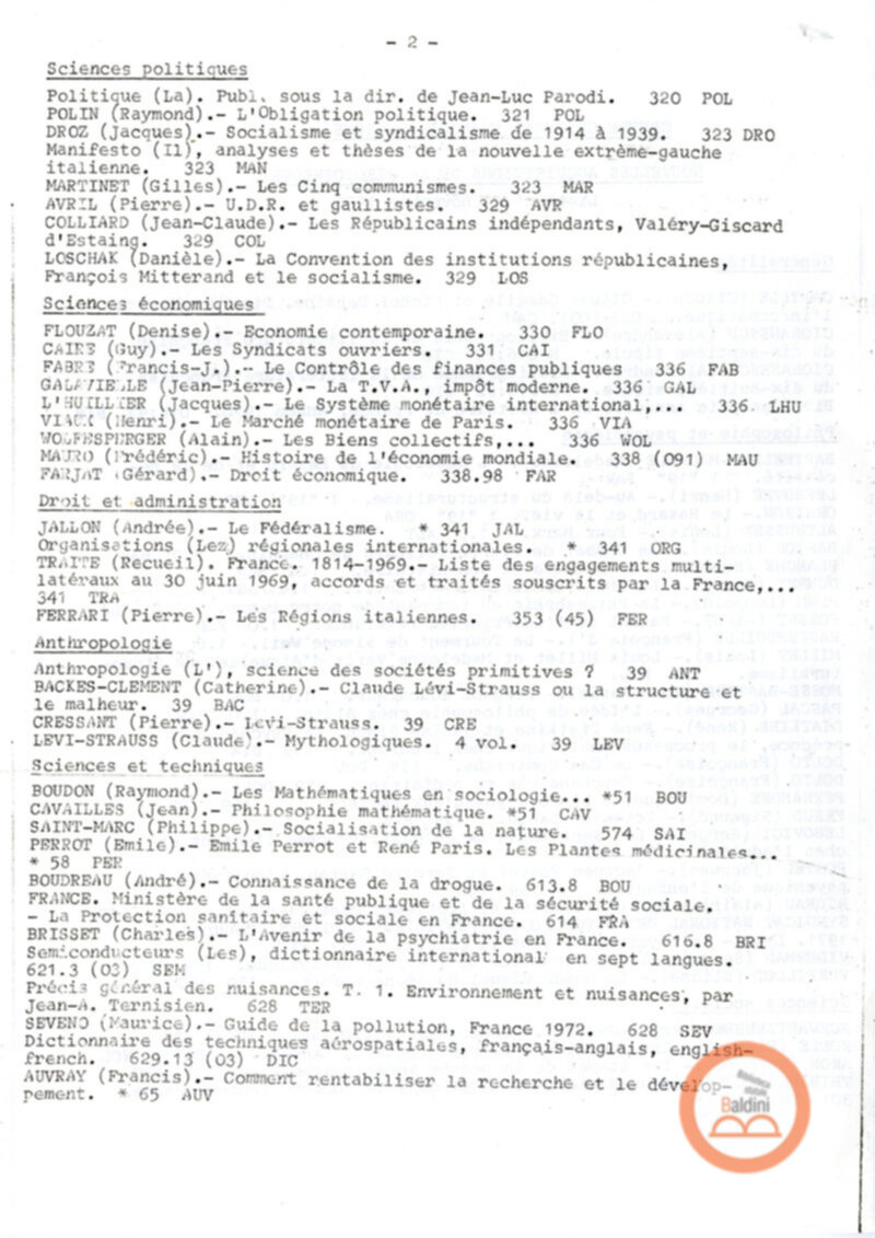 Acquisizioni della biblioteca del Centro culturale francese