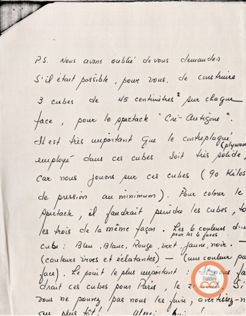 Festival Mondial du Théâtre - corrispondenza