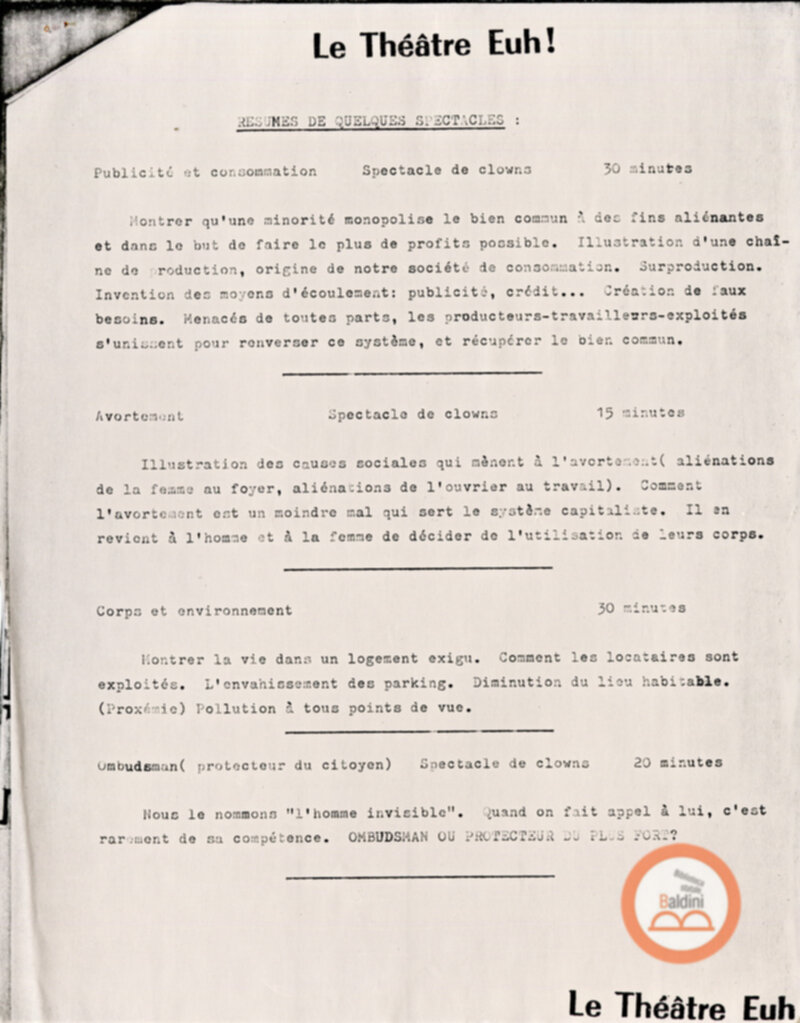 Festival Mondial du Théâtre - corrispondenza