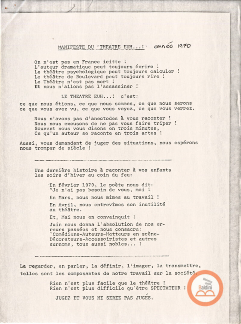 Festival Mondial du Théâtre - corrispondenza