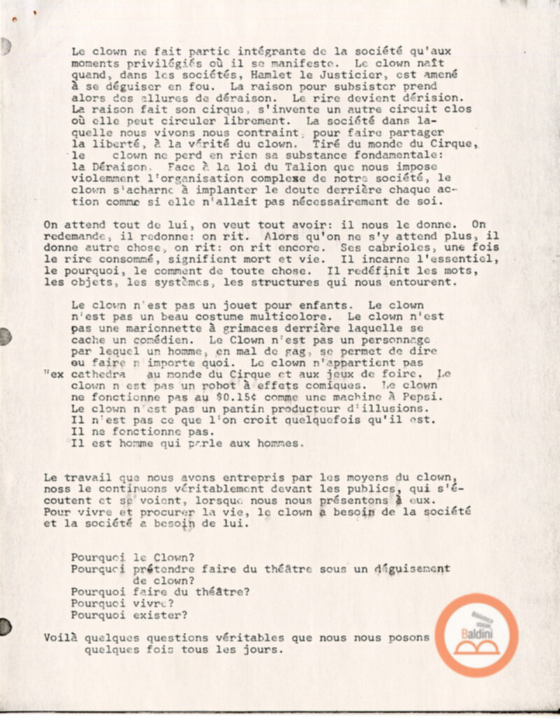 Festival Mondial du Théâtre - corrispondenza