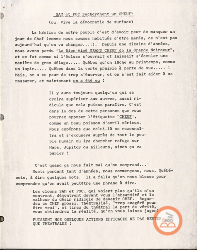 Festival Mondial du Théâtre - corrispondenza