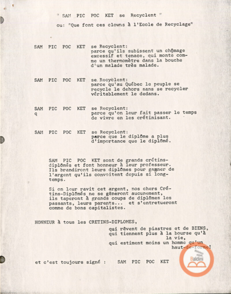 Festival Mondial du Théâtre - corrispondenza