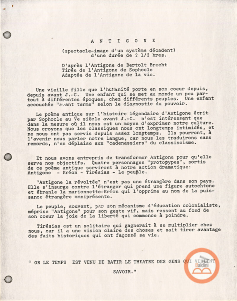 Festival Mondial du Théâtre - corrispondenza