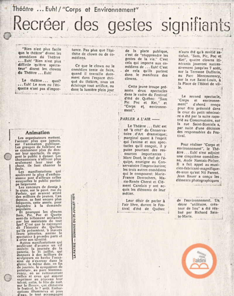 Festival Mondial du Théâtre - corrispondenza