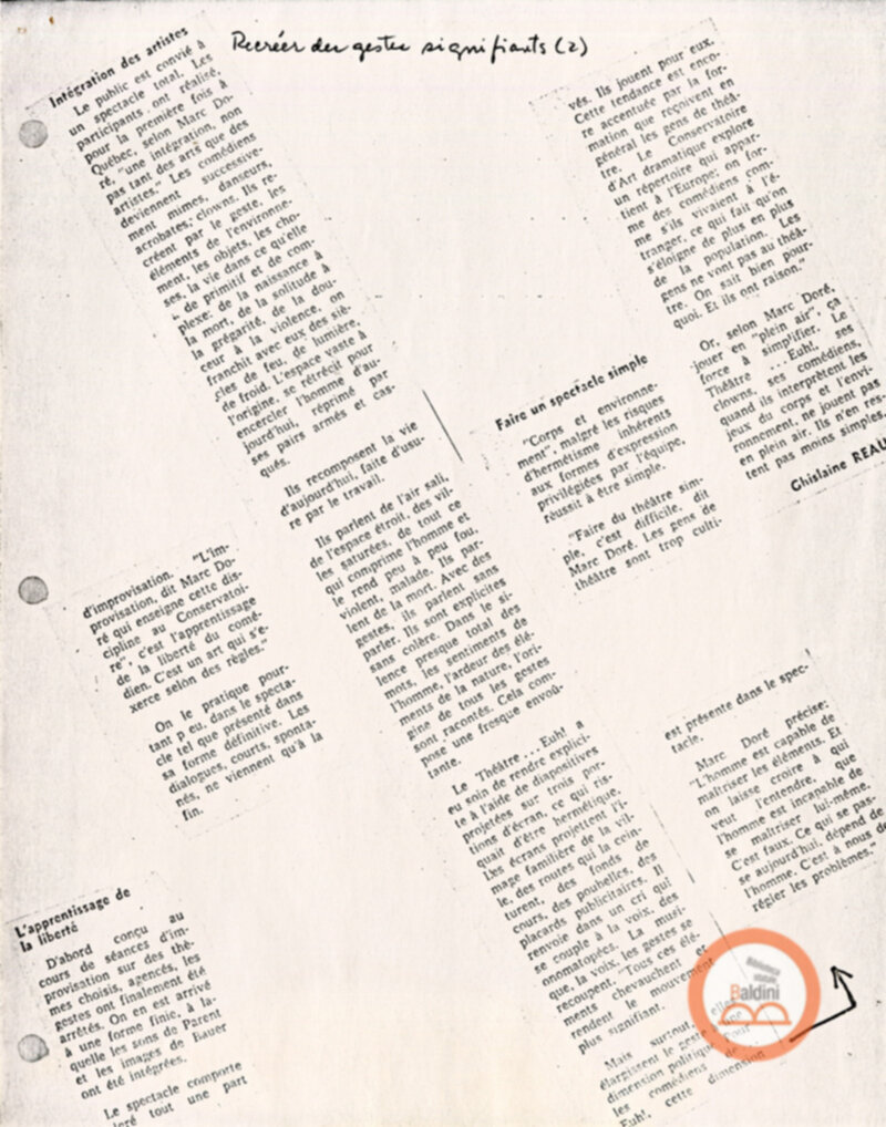 Festival Mondial du Théâtre - corrispondenza