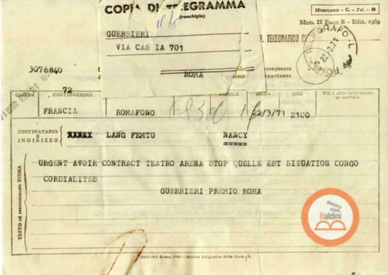 Festival Mondial du Théatre di Nancy - corrispondenza