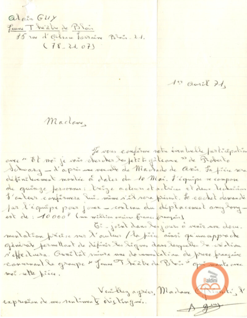 Festival Mondial du Théatre di Nancy - corrispondenza