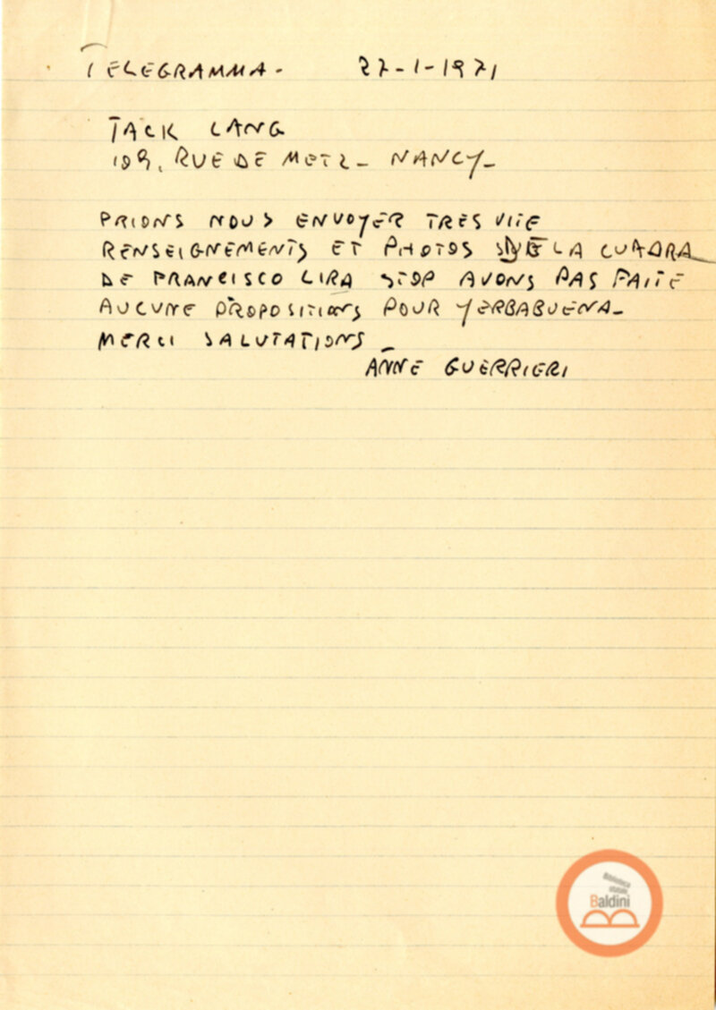 Festival Mondial du Théatre di Nancy - corrispondenza