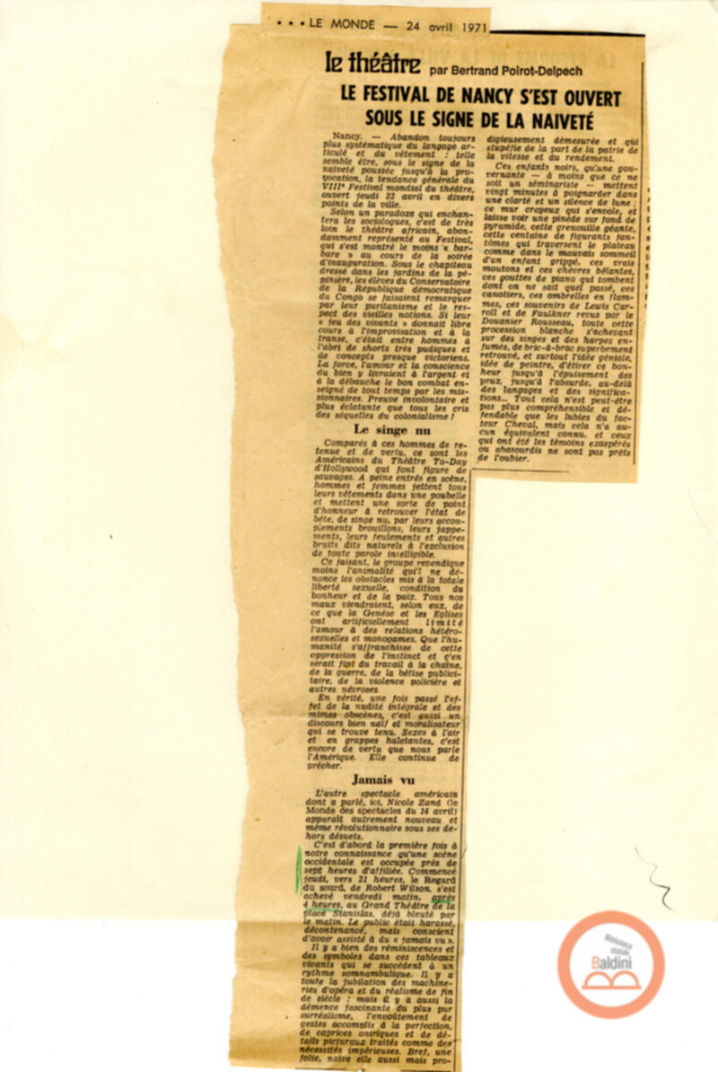 Festival Mondial du Théatre di Nancy - rassegna stampa