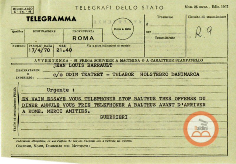 Compagnia Renaud-Barrault - corrispondenza