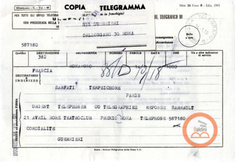 Compagnia Renaud-Barrault - corrispondenza