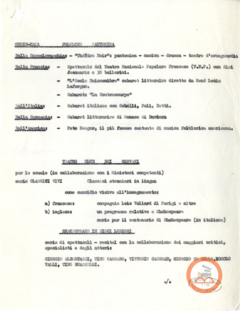Programma di massima stagione 1963-1964