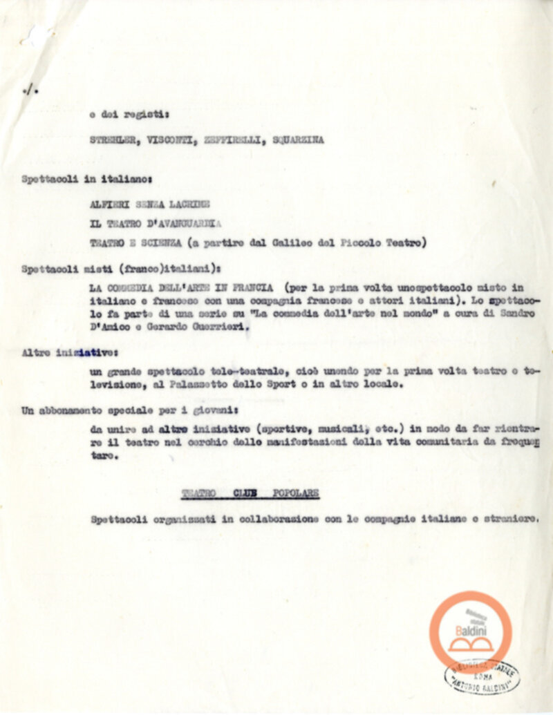 Programma di massima stagione 1963-1964