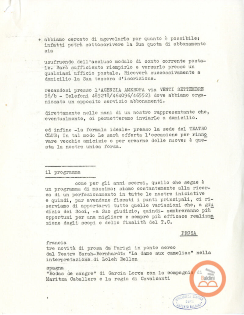 Programmazione della stagione 1963-1964.