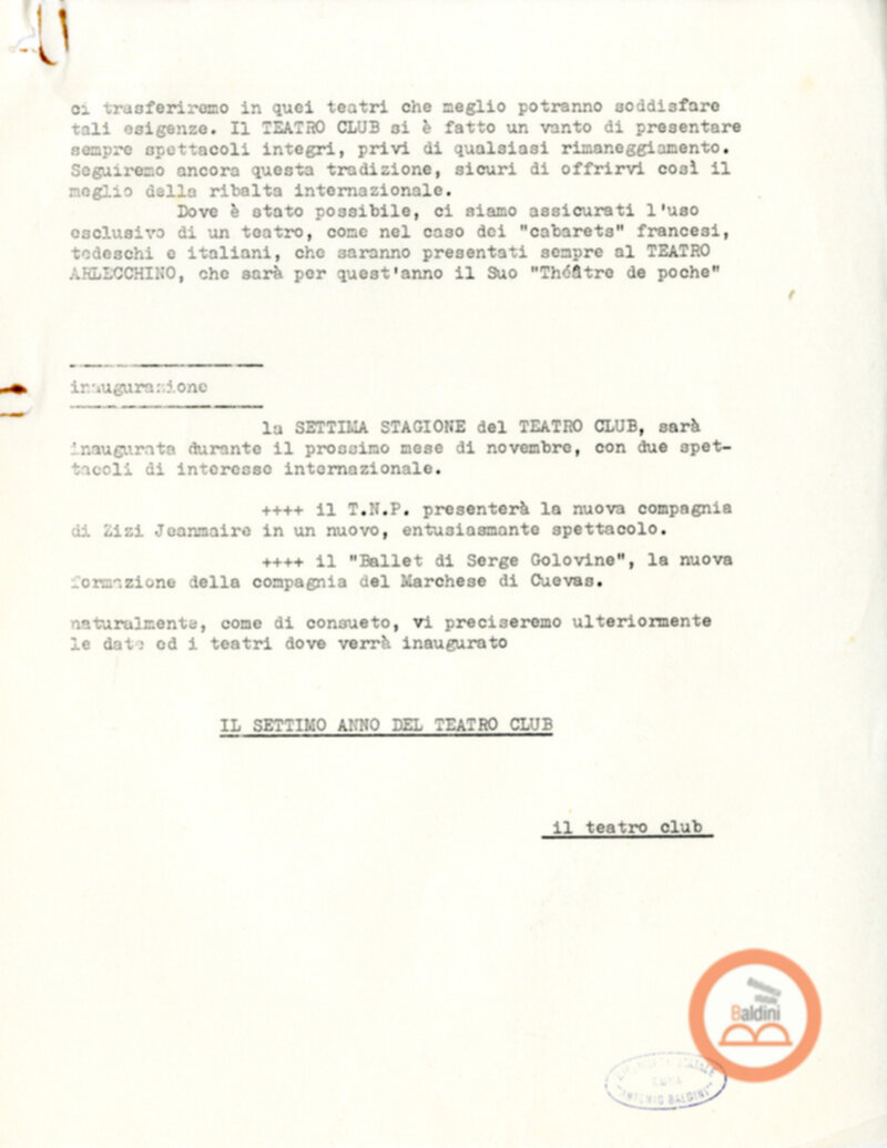 Programmazione della stagione 1963-1964.