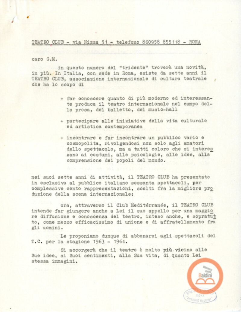 Programmazione della stagione 1963-1964.