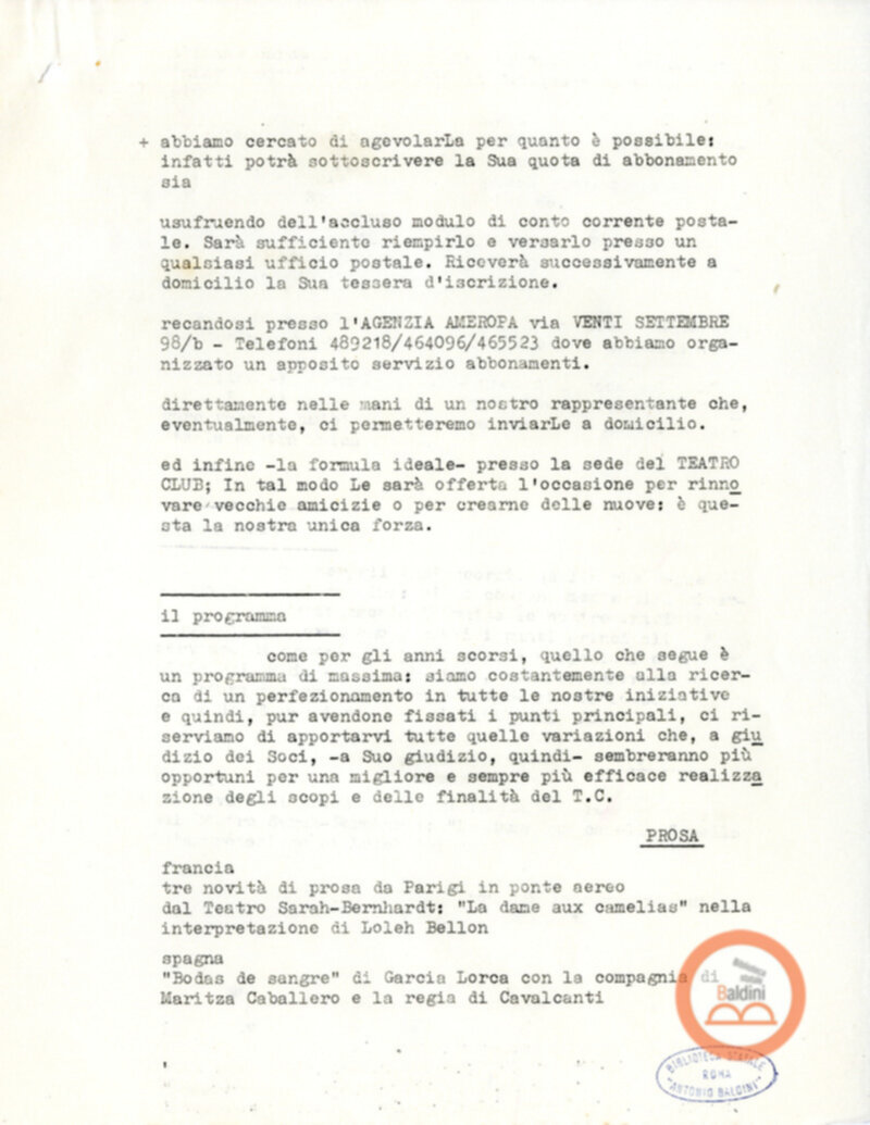 Programmazione della stagione 1963-1964.