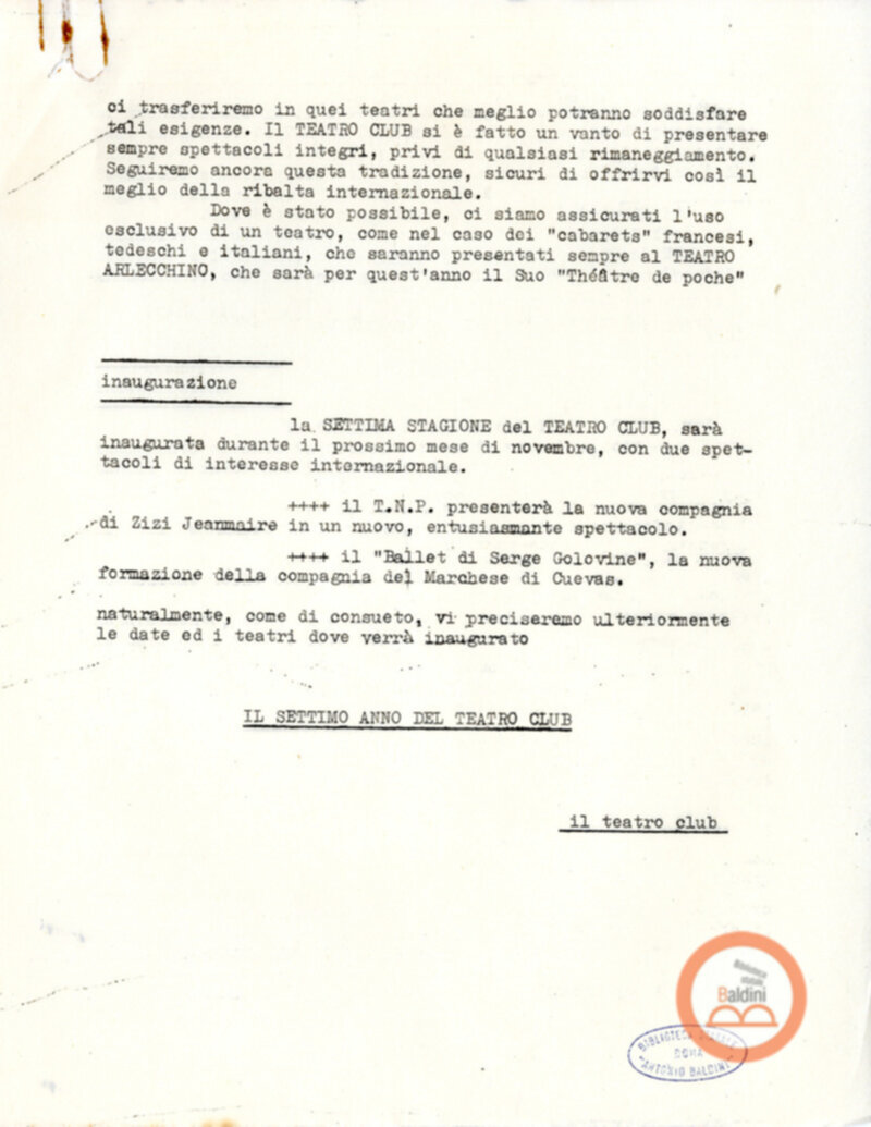 Programmazione della stagione 1963-1964.