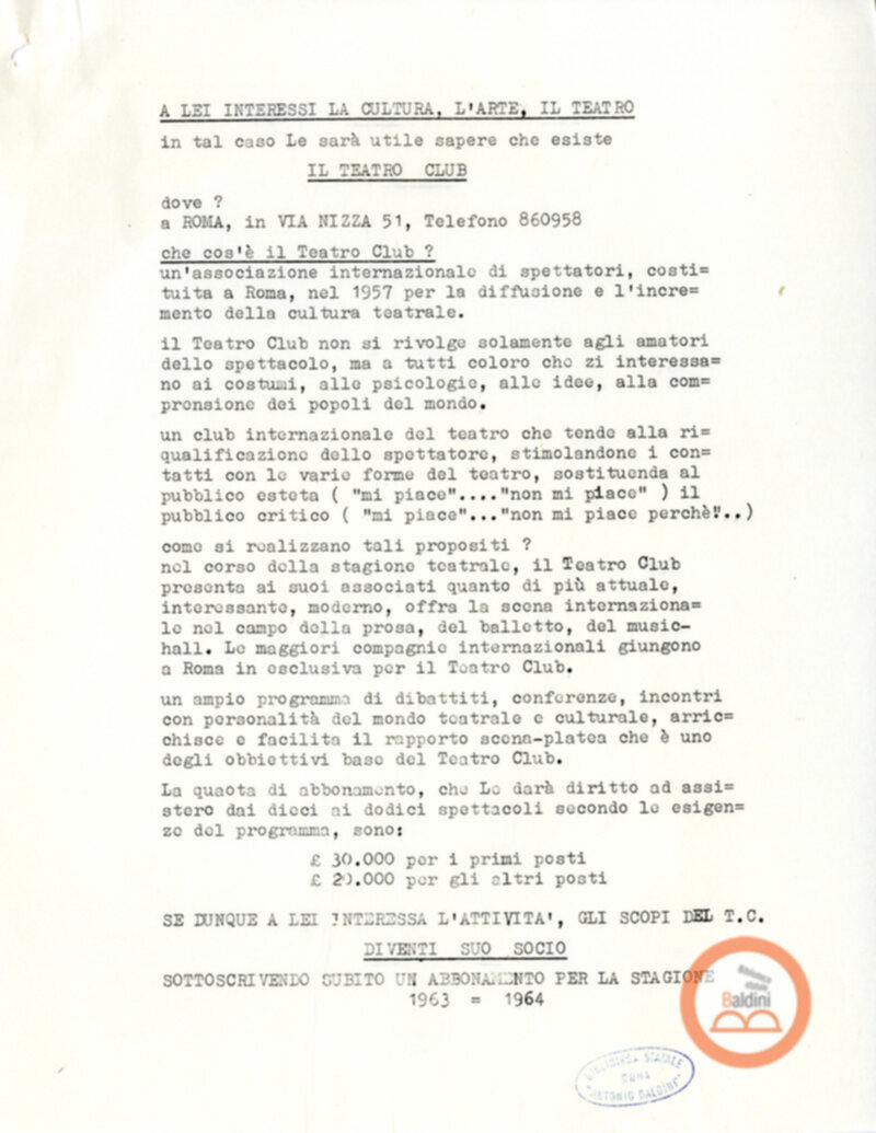 Programmazione della stagione 1963-1964.