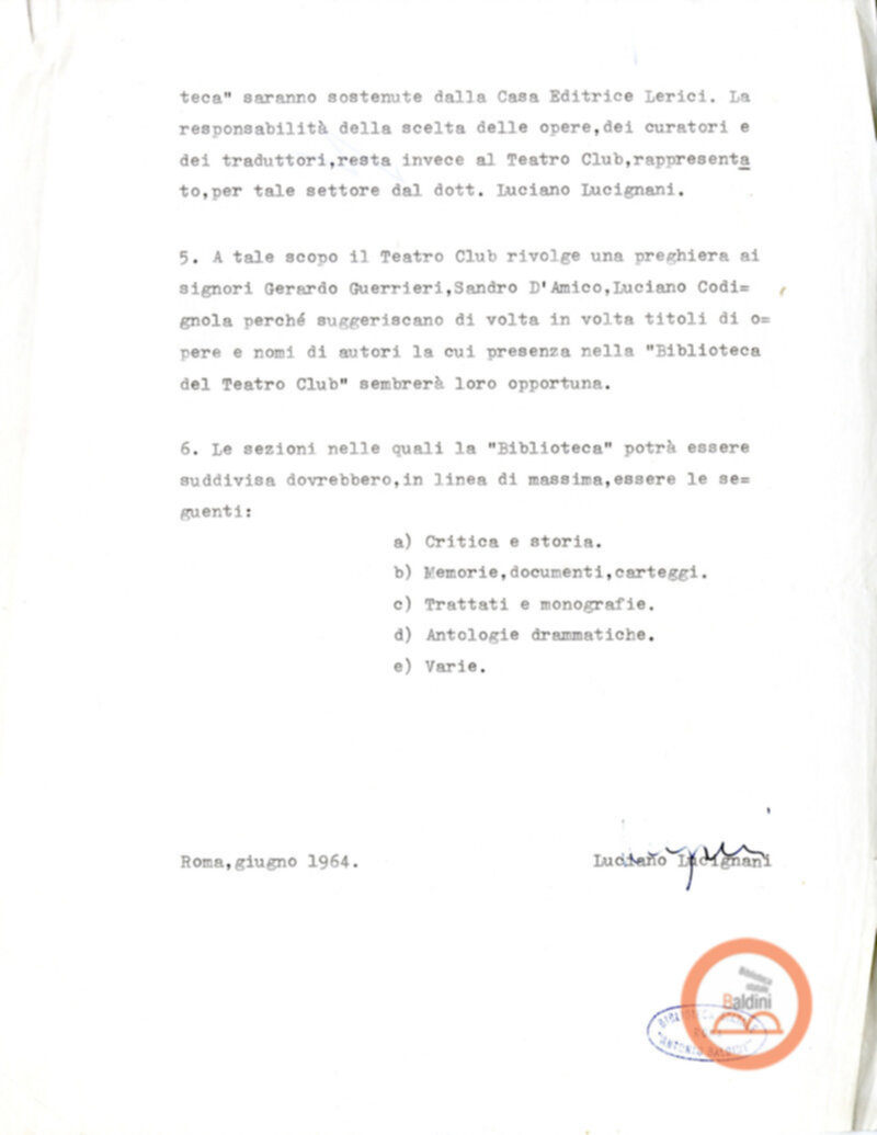 Attività editoriale - stagione 1963-1964.