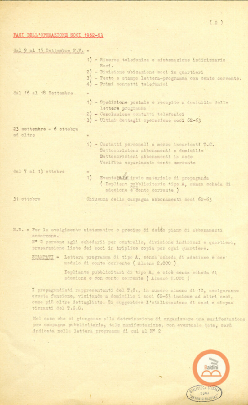 Campagna abbonamenti - stagione 1963-1964.