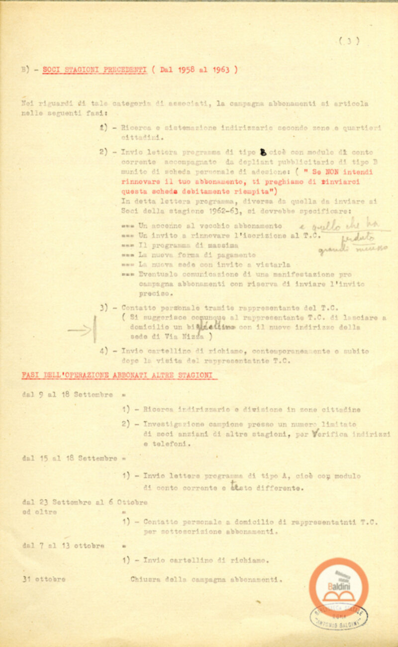 Campagna abbonamenti - stagione 1963-1964.