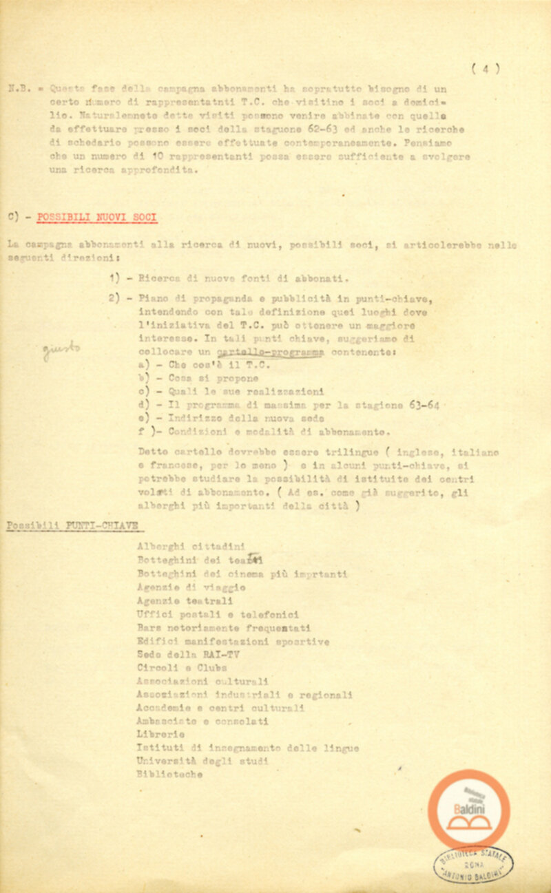 Campagna abbonamenti - stagione 1963-1964.