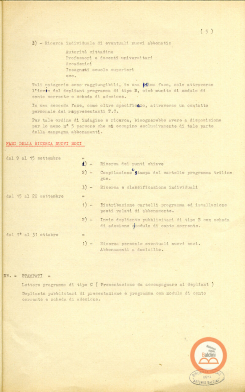 Campagna abbonamenti - stagione 1963-1964.