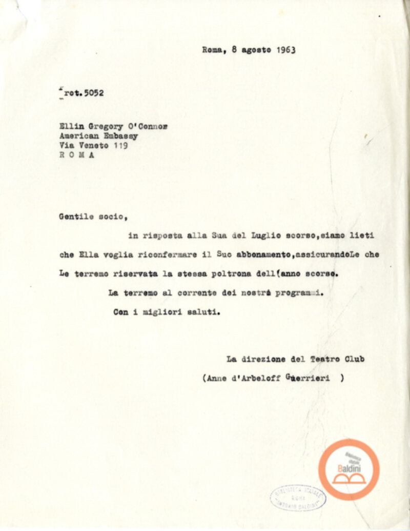 Corrispondenza con i soci