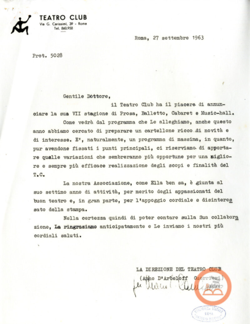 Corrispondenza con i soci