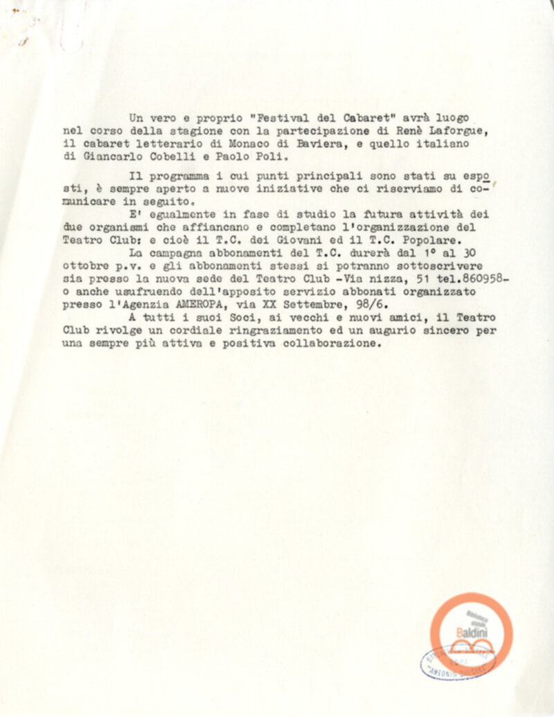 Corrispondenza con i soci