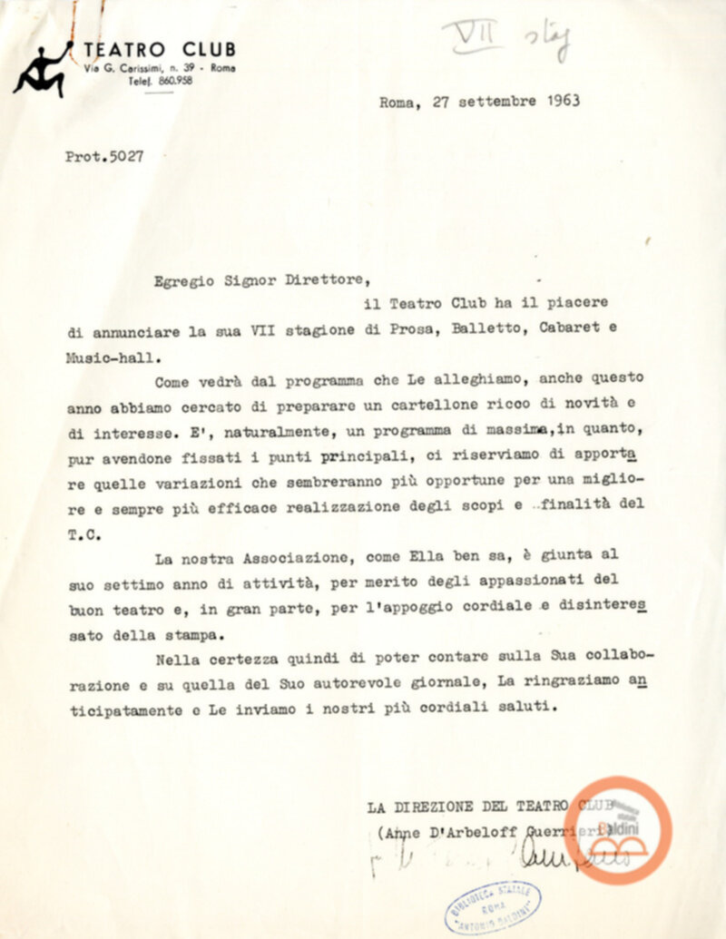 Corrispondenza con i soci