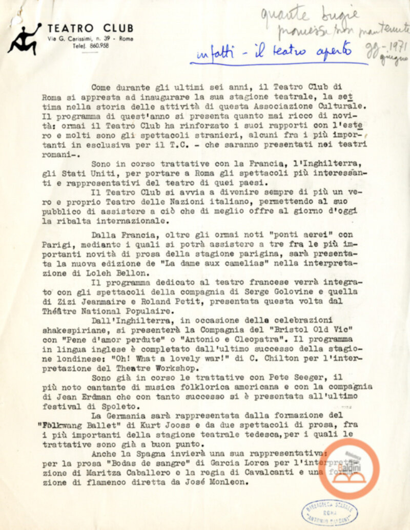 Corrispondenza con i soci