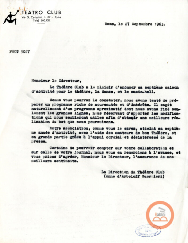 Corrispondenza con i soci