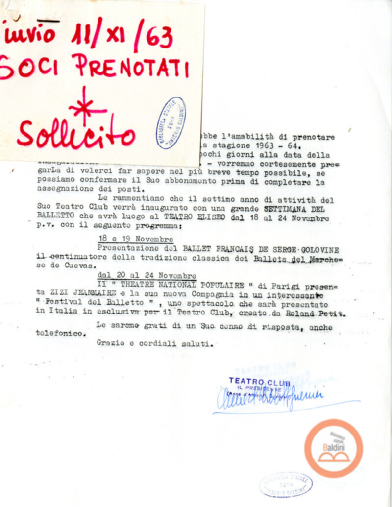 Corrispondenza con i soci