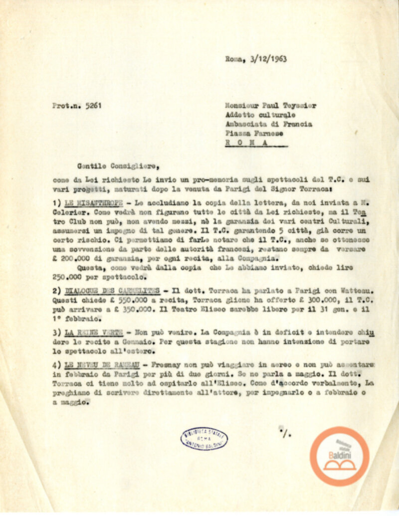 Spettacoli di artisti francesi