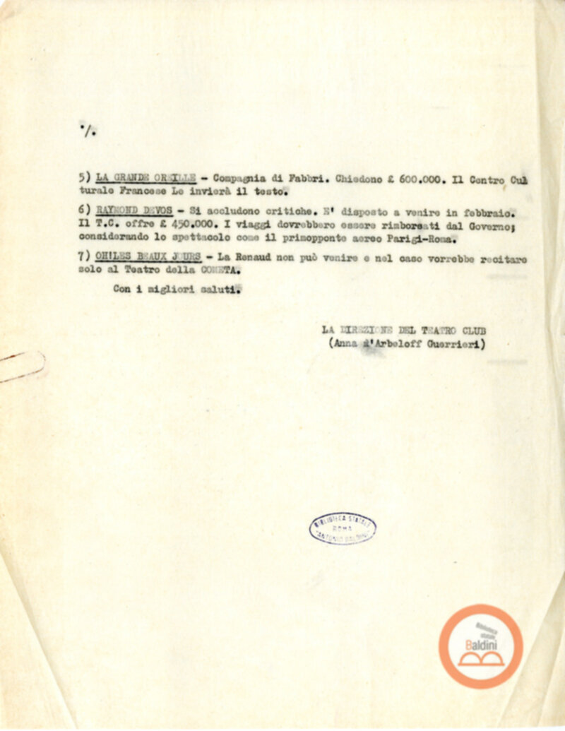 Spettacoli di artisti francesi